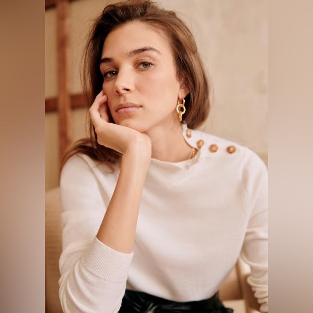 Sezane Jacob jumper, ecru